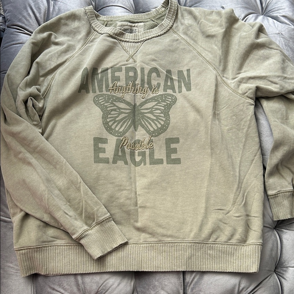 American Eagle Outfitters Women’s  Olive Crewneck Sweatshirt